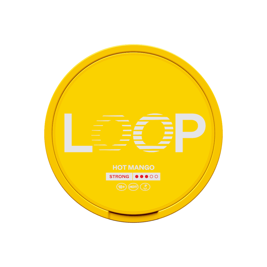 LOOP Hot Mango Strong 9mg slim nicotine pouch with mango, lime and chili flavor
