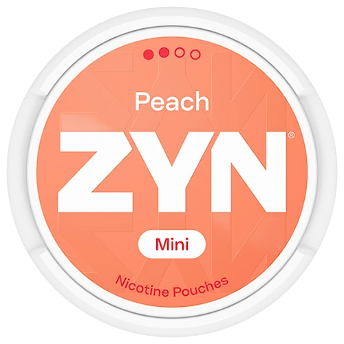 ZYN Mini Peach 3mg nicotine pouch, dry mini format, fruity peach flavor