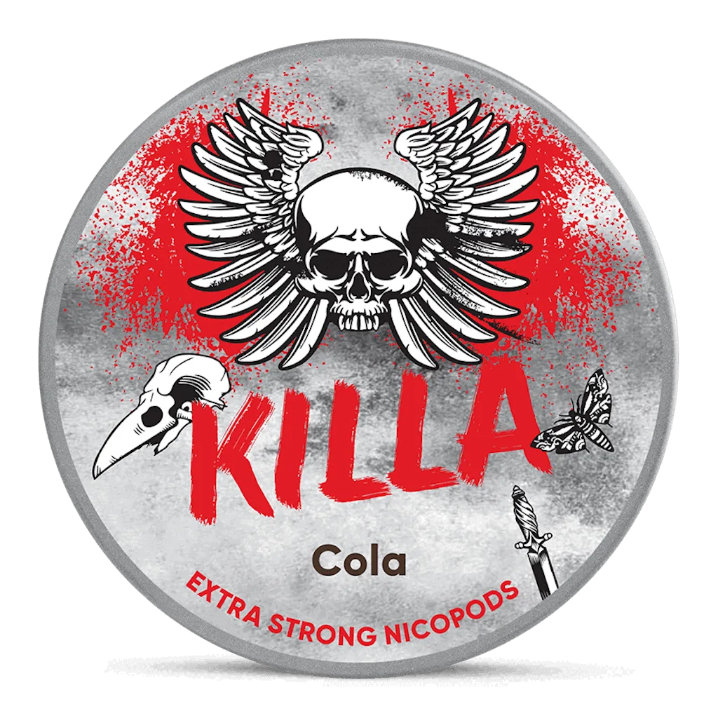 Killa nicotine pouch – extra strong, tobacco-free pouches with flavors like Blueberry and Cold Mint. Buy Killa online with shipping to USA, EU and worldwide.
