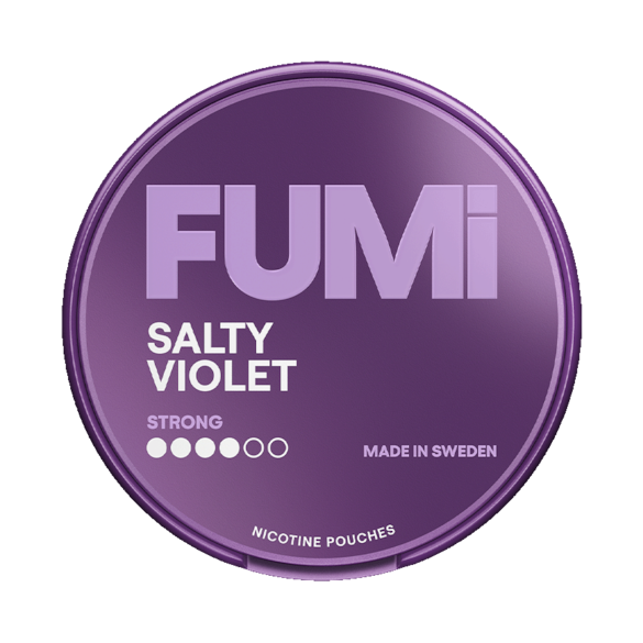 FUMI Salty Violet 8mg nicotine pouch, slim format, tobacco-free