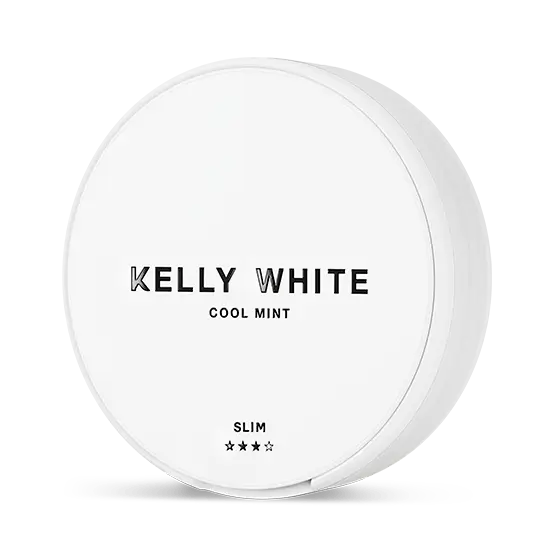 Kelly White Cool Mint Slim Strong 8mg nicotine pouch –  strong mint and tobacco-free
