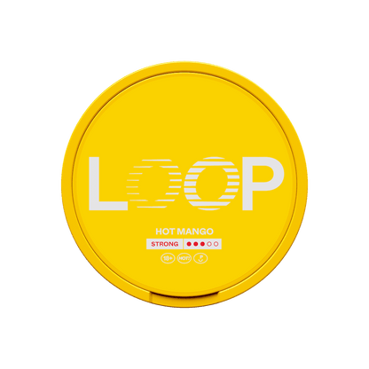 LOOP Hot Mango Strong 9mg slim nicotine pouch with mango, lime and chili flavor