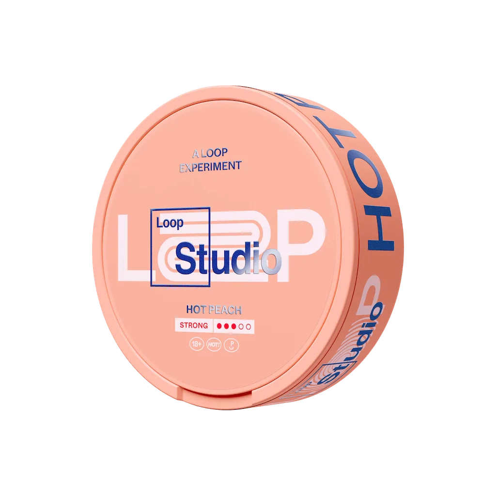 LOOP Hot Peach Strong Slim 9mg nicotine pouch – peach flavor