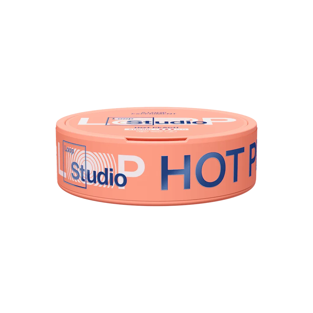 LOOP Hot Peach Strong Slim 9mg nicotine pouch – peach flavor
