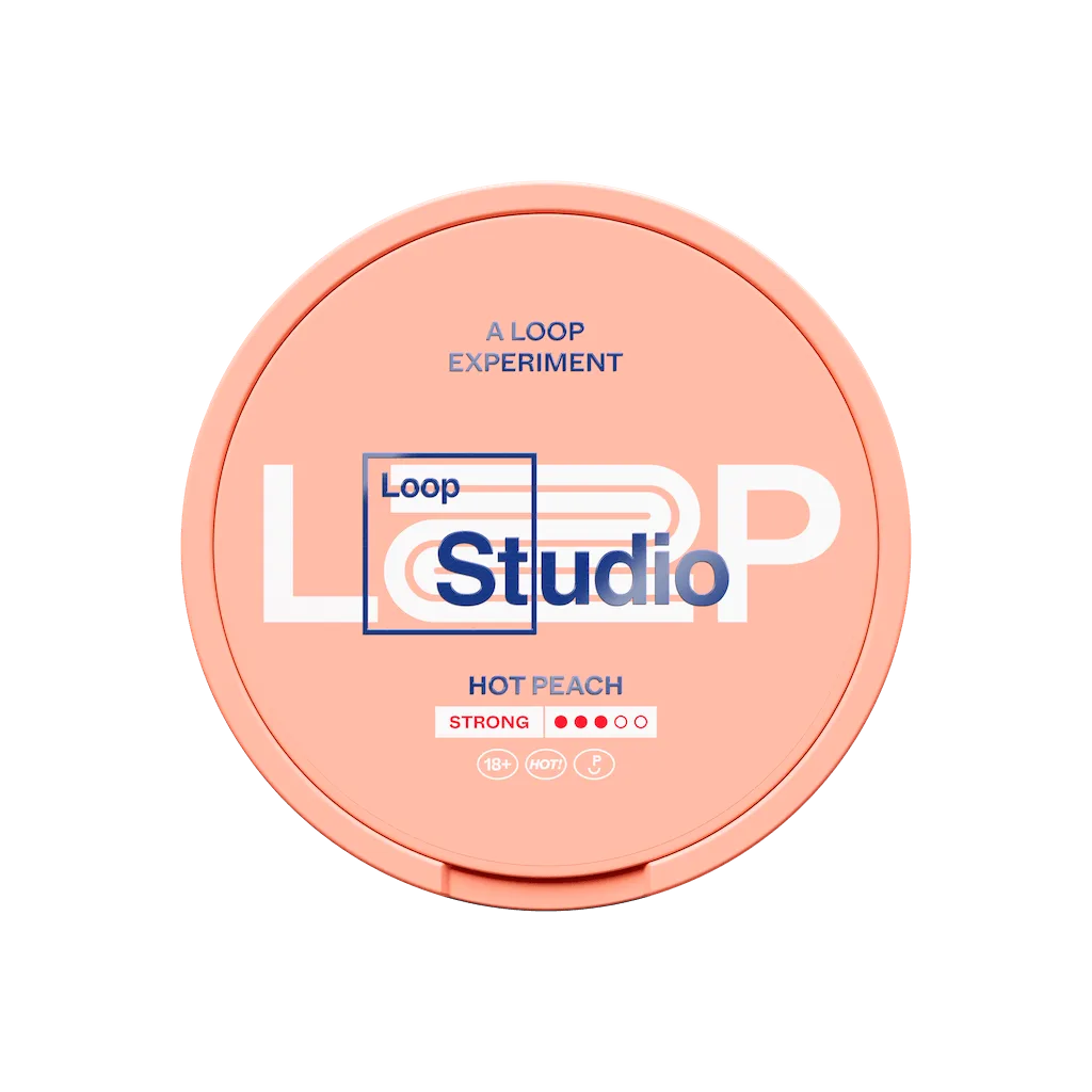 LOOP Hot Peach Strong Slim 9mg nicotine pouch – peach flavor