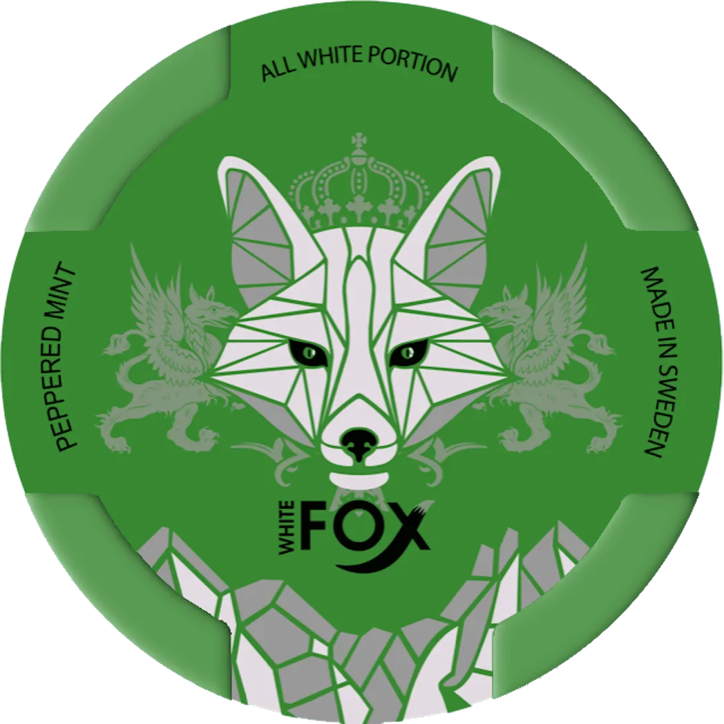 White Fox Peppered Mint 12mg nicotine pouch – strong mint with pepper, tobacco-free