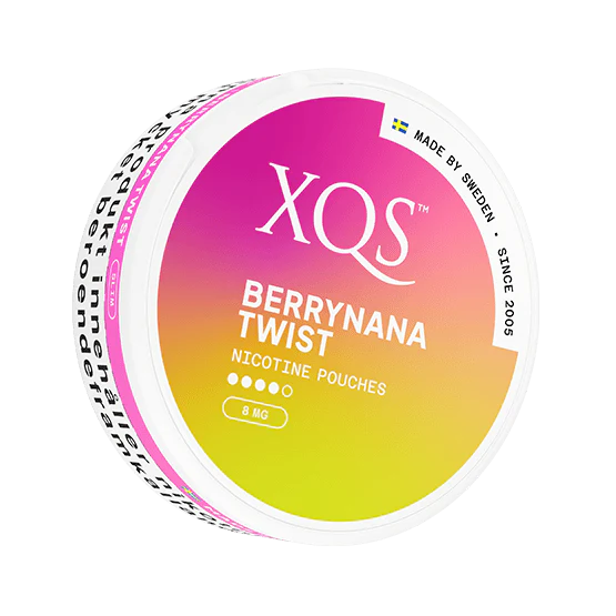XQS Berrynana Twist Slim Strong 8mg nicotine pouch – fruity banana and berry, tobacco-free