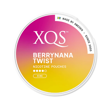 XQS Berrynana Twist Slim Strong 8mg nicotine pouch – fruity banana and berry, tobacco-free