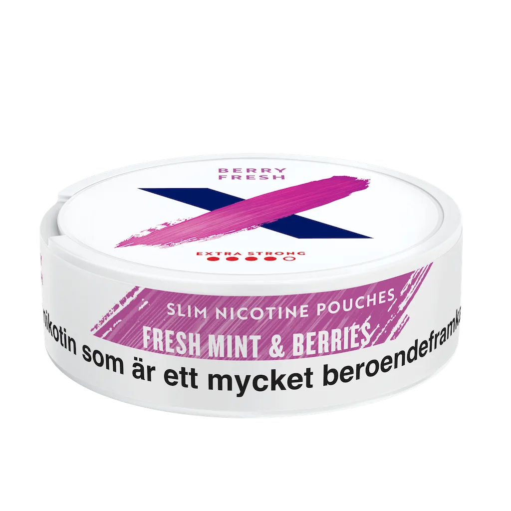 ZONE X Berry Fresh 10mg nicotine pouch – slim format, extra strong from Sweden