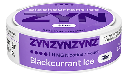 ZYN Blackcurrant Ice 11mg nicotine pouch, slim and tobacco-free