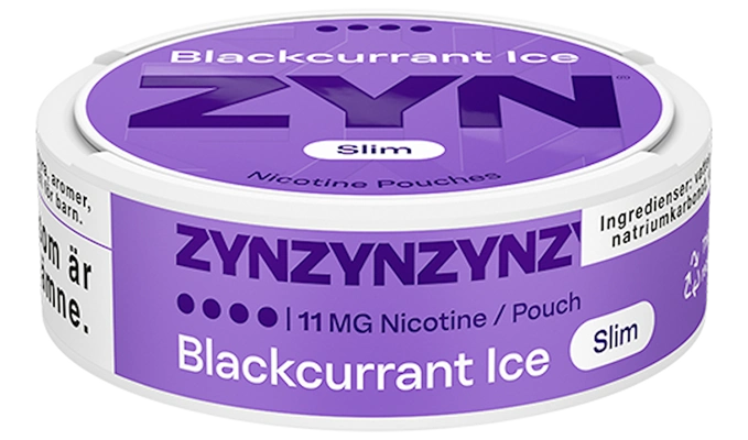 ZYN Blackcurrant Ice 11mg nicotine pouch, slim and tobacco-free