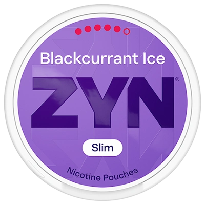 ZYN Blackcurrant Ice 13.5mg slim nicotine pouch, berry and mint flavor