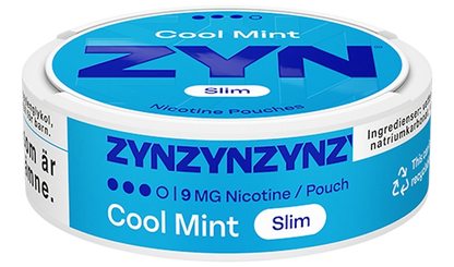 ZYN Cool Mint 9mg slim nicotine pouch, tobacco-free format