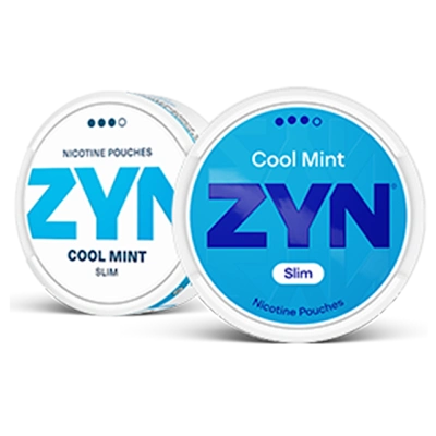 ZYN Cool Mint 9mg slim nicotine pouch, tobacco-free format