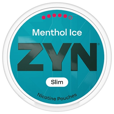 ZYN Menthol Ice Slim Super Strong 13.5mg can with cool blue label