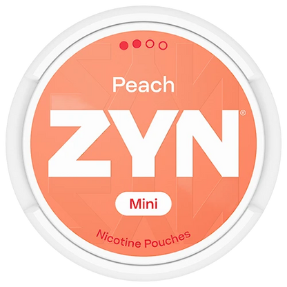 ZYN Mini Peach 3mg nicotine pouch, dry mini format, fruity peach flavor